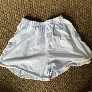 Light blue cotton pajama shorts